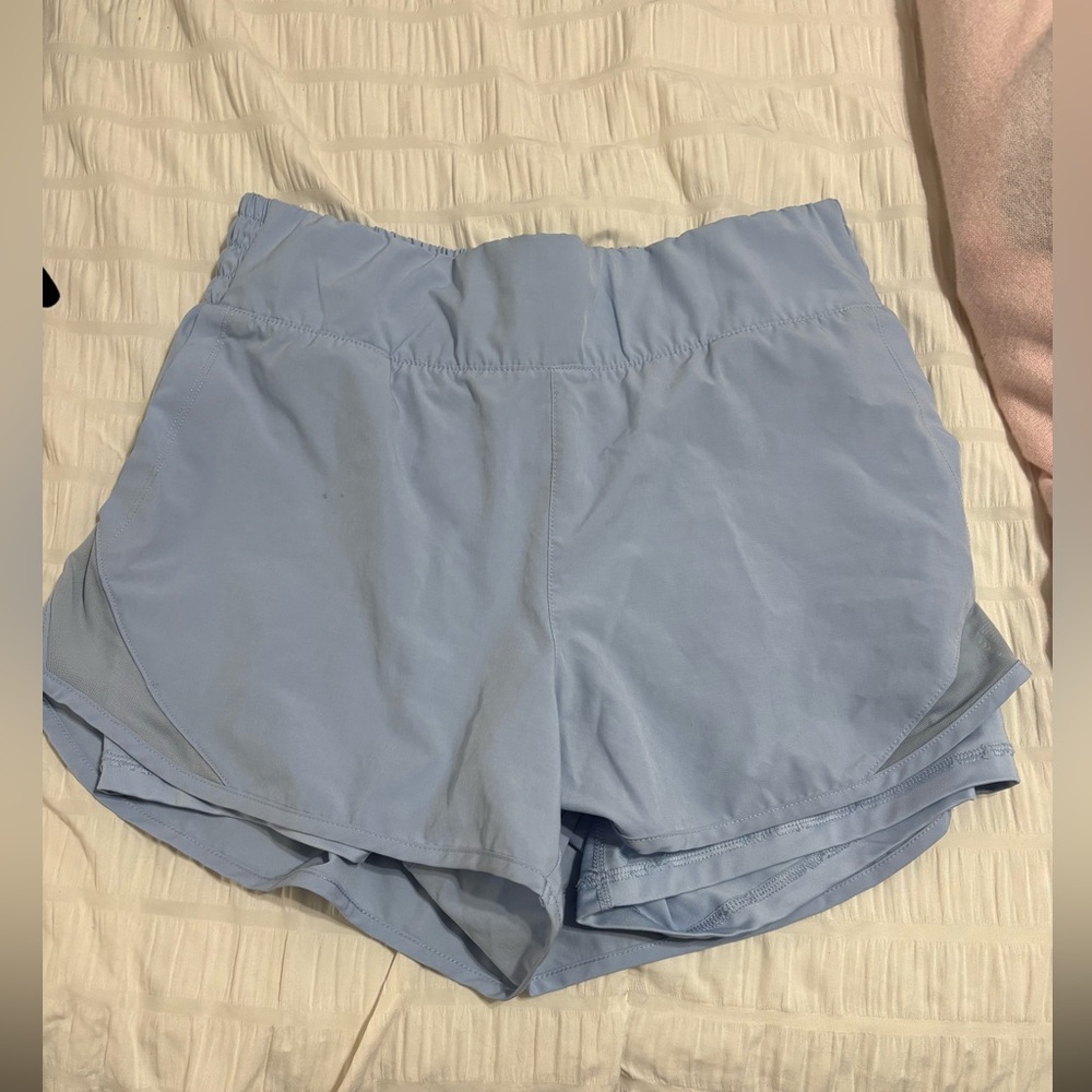 blue athletic shorts